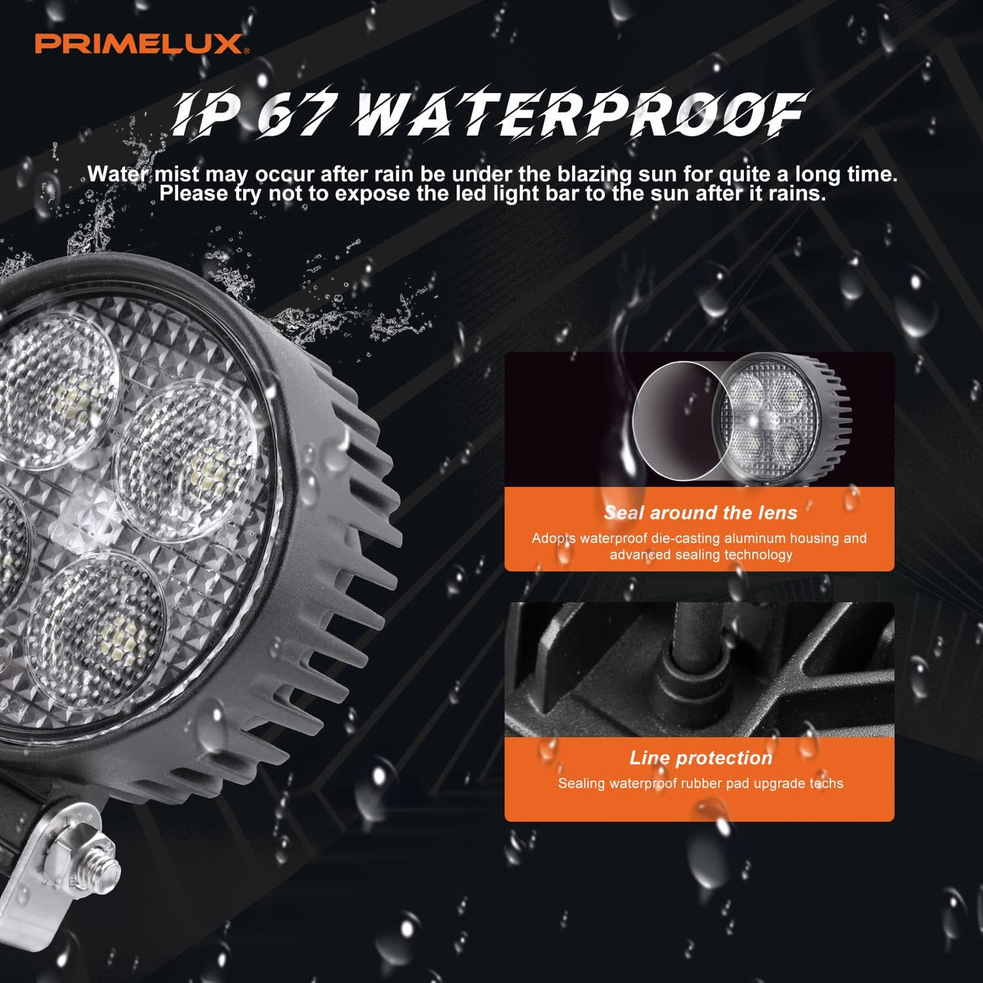 3-inch Round LED Work Light Pair, 2200 lumen Each