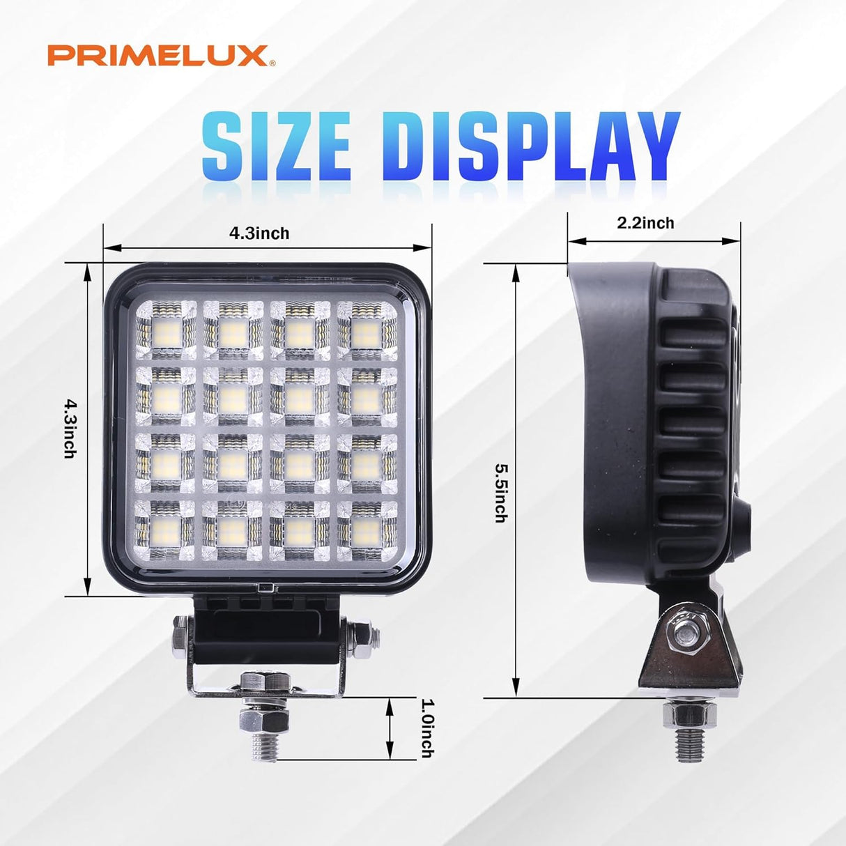 LED Work Light - 4.3 Inch - 6300 Lumen - for trucks, tractors, RVs (View 2)