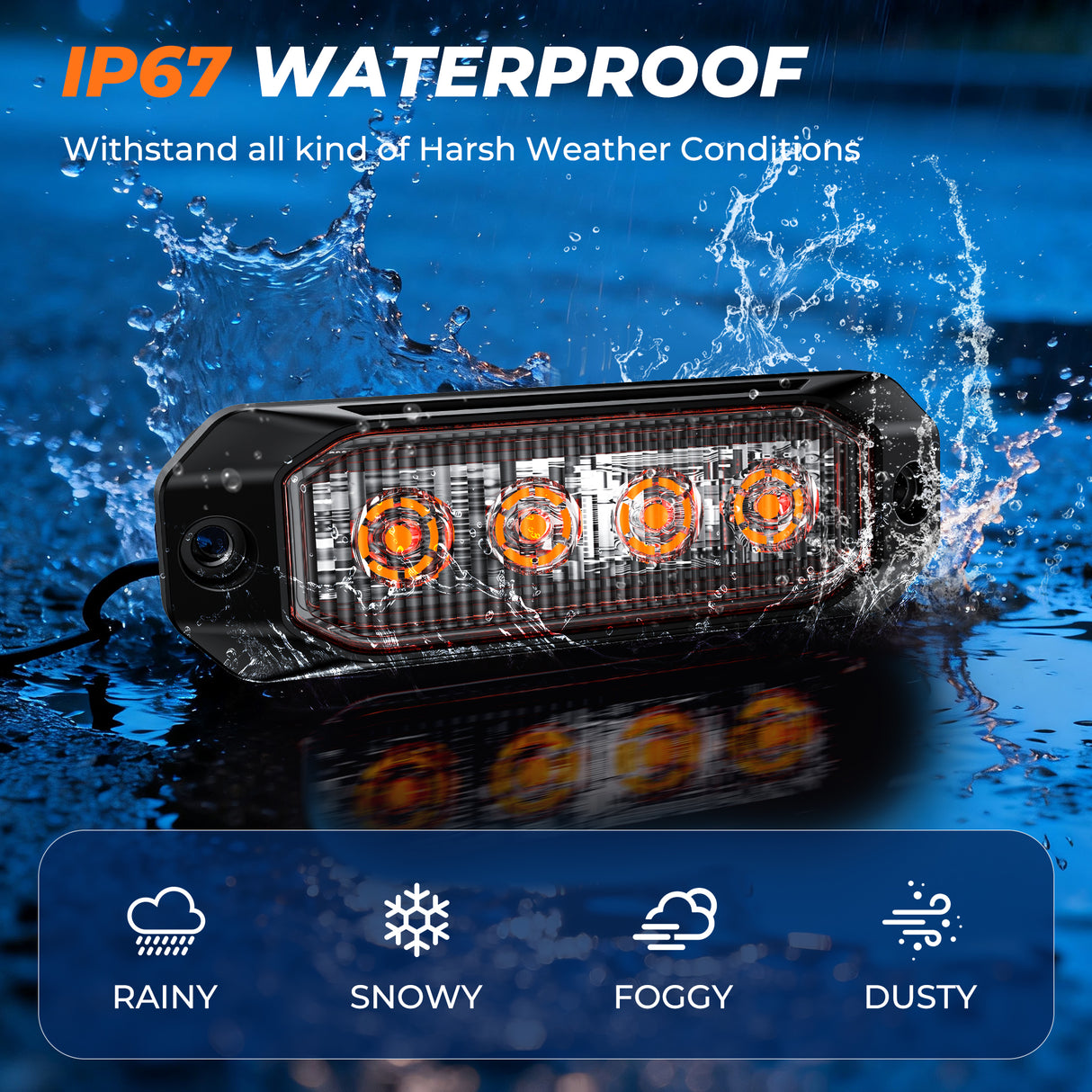 PrimeLux PSW0608A Strobe Lights - SAE Class 1 - Amber