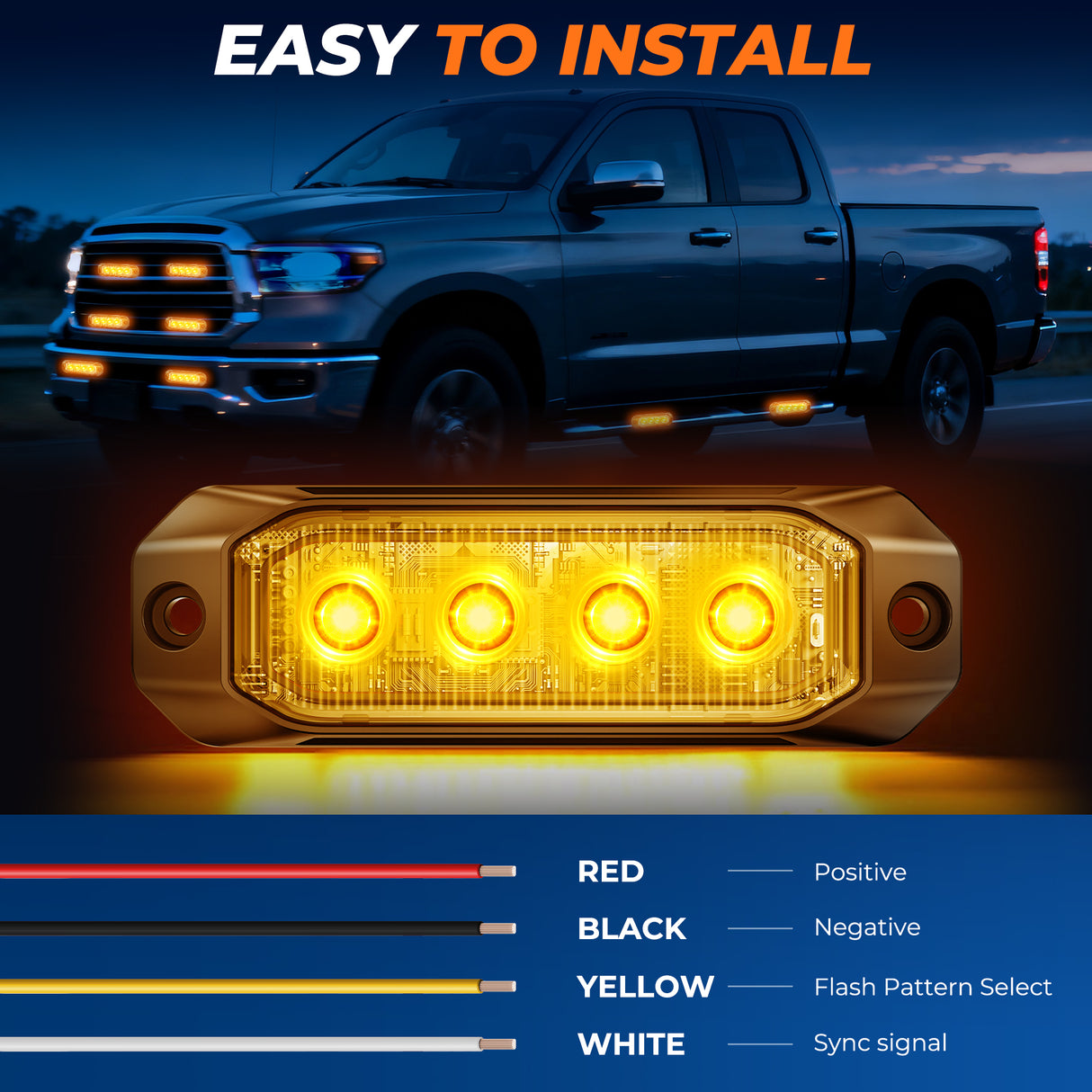 PrimeLux PSW0608A Strobe Lights - SAE Class 1 - Amber