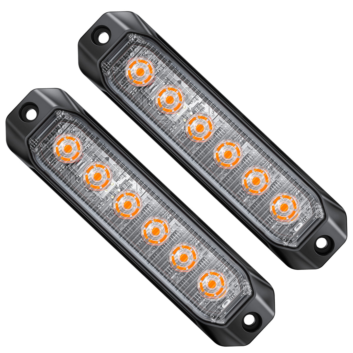 Primelux PSW0612A pair of six-LED amber strobe lightheads