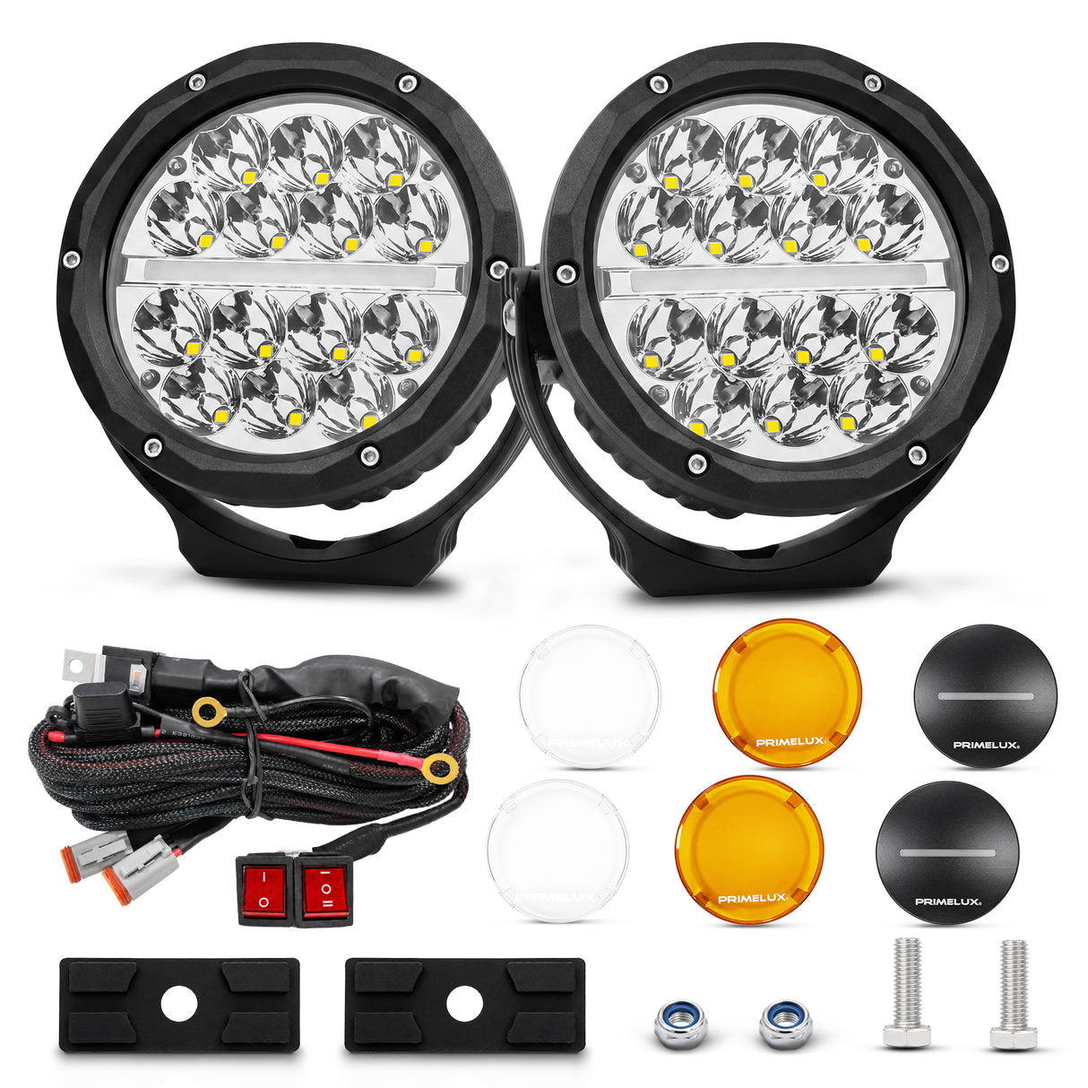 Primelux PX2560 6" Off-Road LED Spot Driving Light with DRL (Pair)