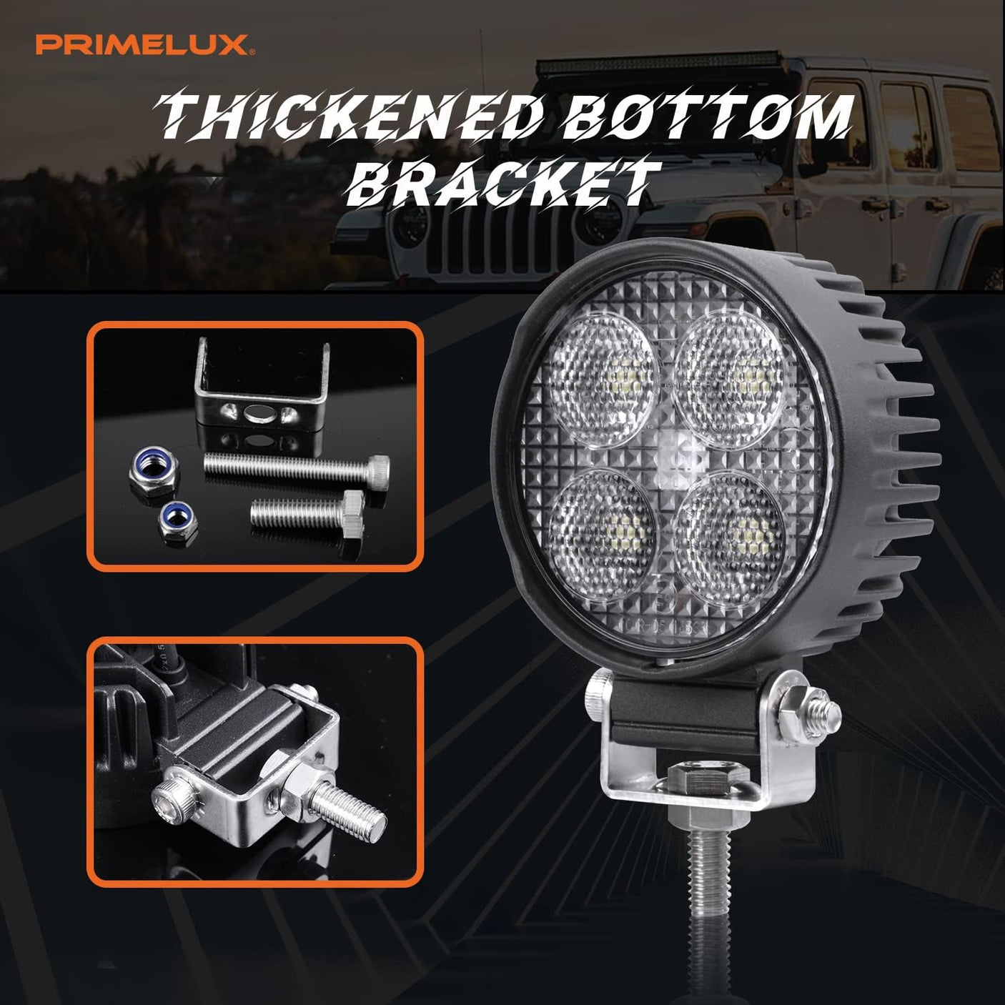 3-inch Round LED Work Light Pair, 2200 lumen Each