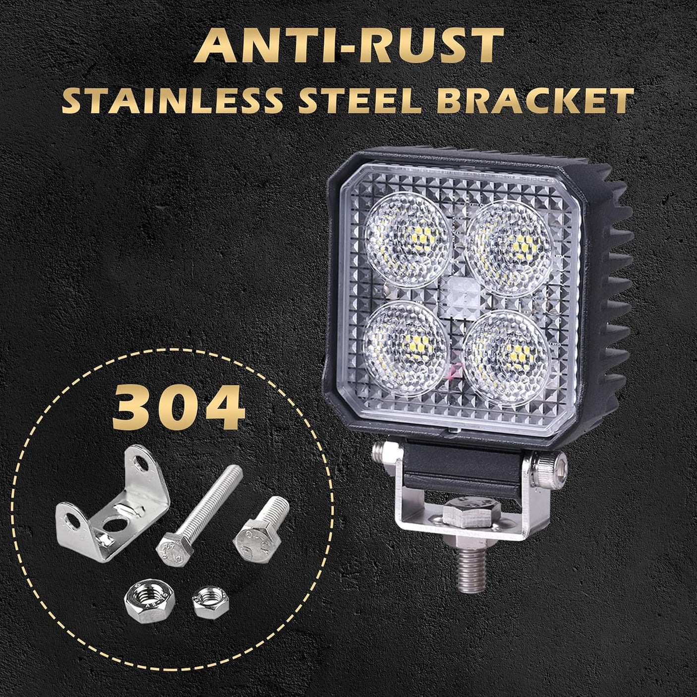 2.8-inch Square LED Work Light Pair, 2200 lumen Each