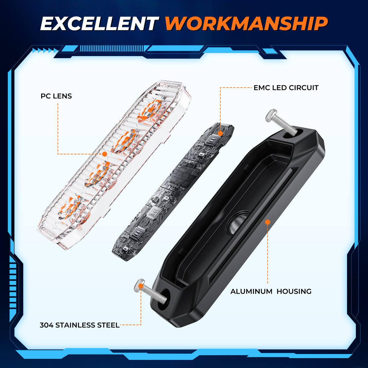 PrimeLux PSW0608A Strobe Lights - SAE Class 1 - Amber