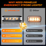 PrimeLux PSW0708A Ultra-Slim Strobe Lights - SAE Class 1 - Amber