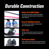 H4 Relay Wiring Harness Kit for H4 LED Headlights Upgrading, for Positive & Negative Switched Headlights