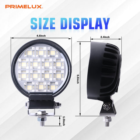 Primelux PX1684 4.6" Round LED Work Lights (Pair)