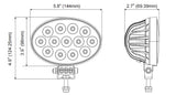 5.8-inch Oval LED Tractor Flood Work Light, 3900 Lumen, 1 Pack