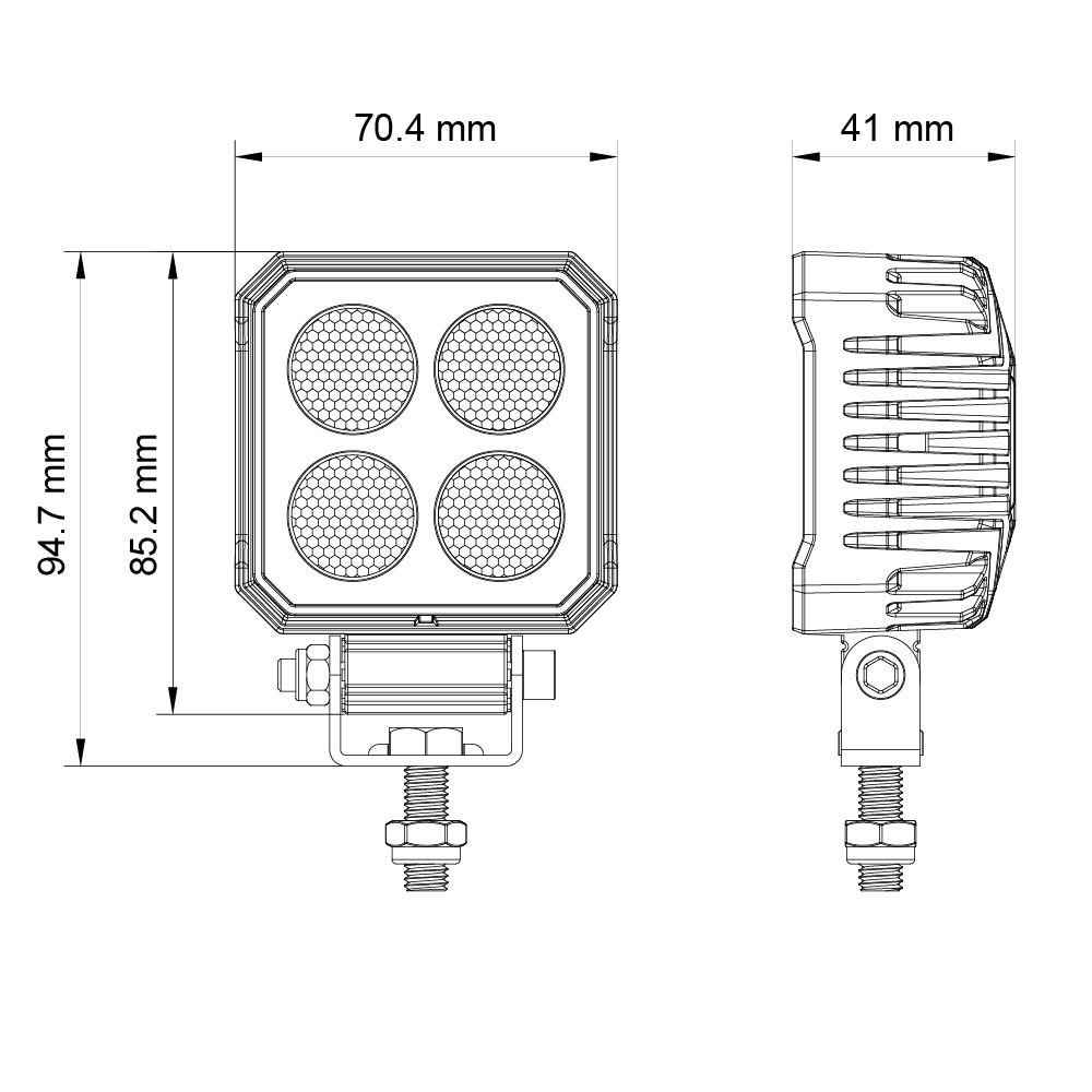 PrimeLux PX0724 2.8" Square LED Work Light
