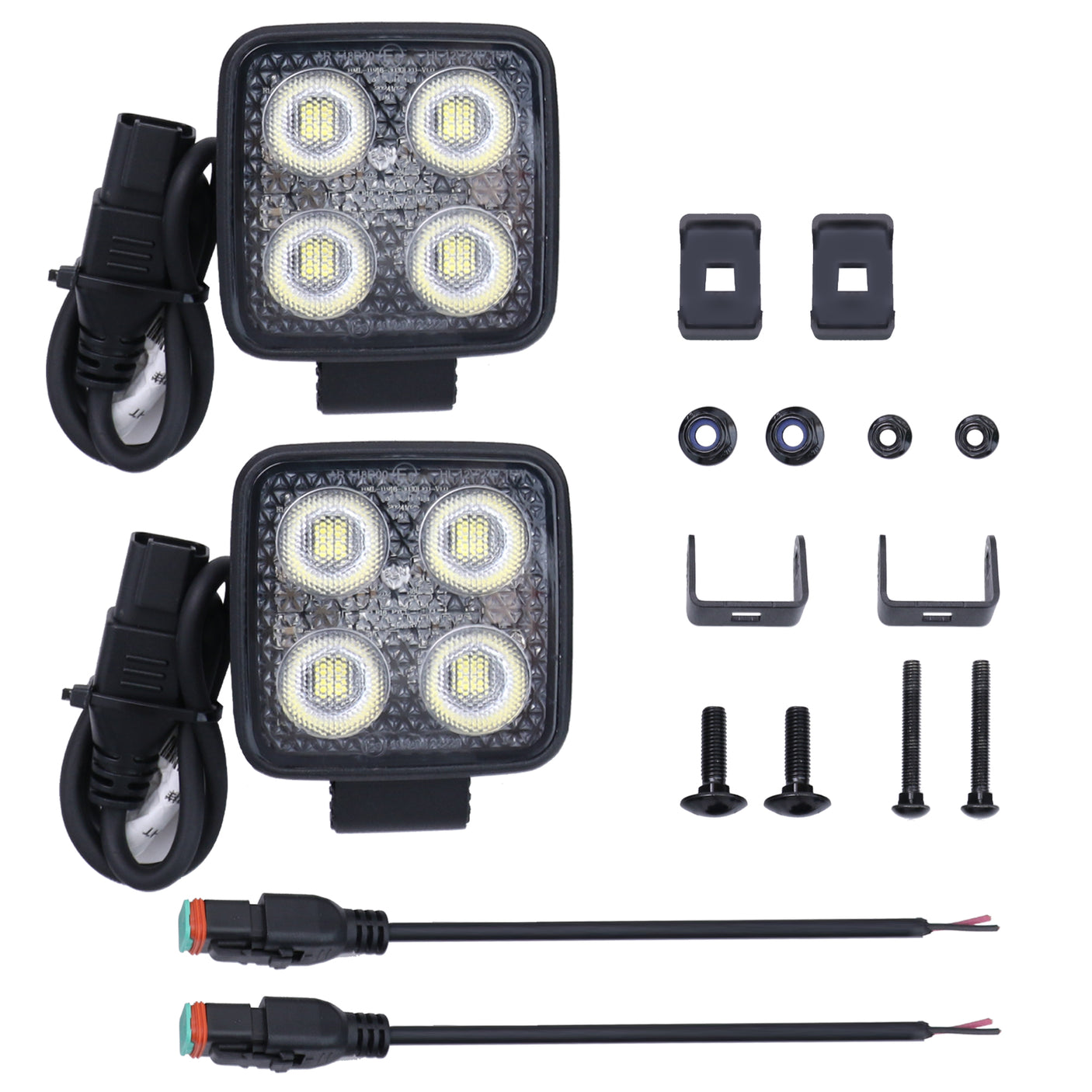 2.8-inch Square LED Work Light Pair, 2976 Lumen Each
