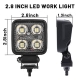 2.8-inch Square LED Work Light Pair, 2976 Lumen Each