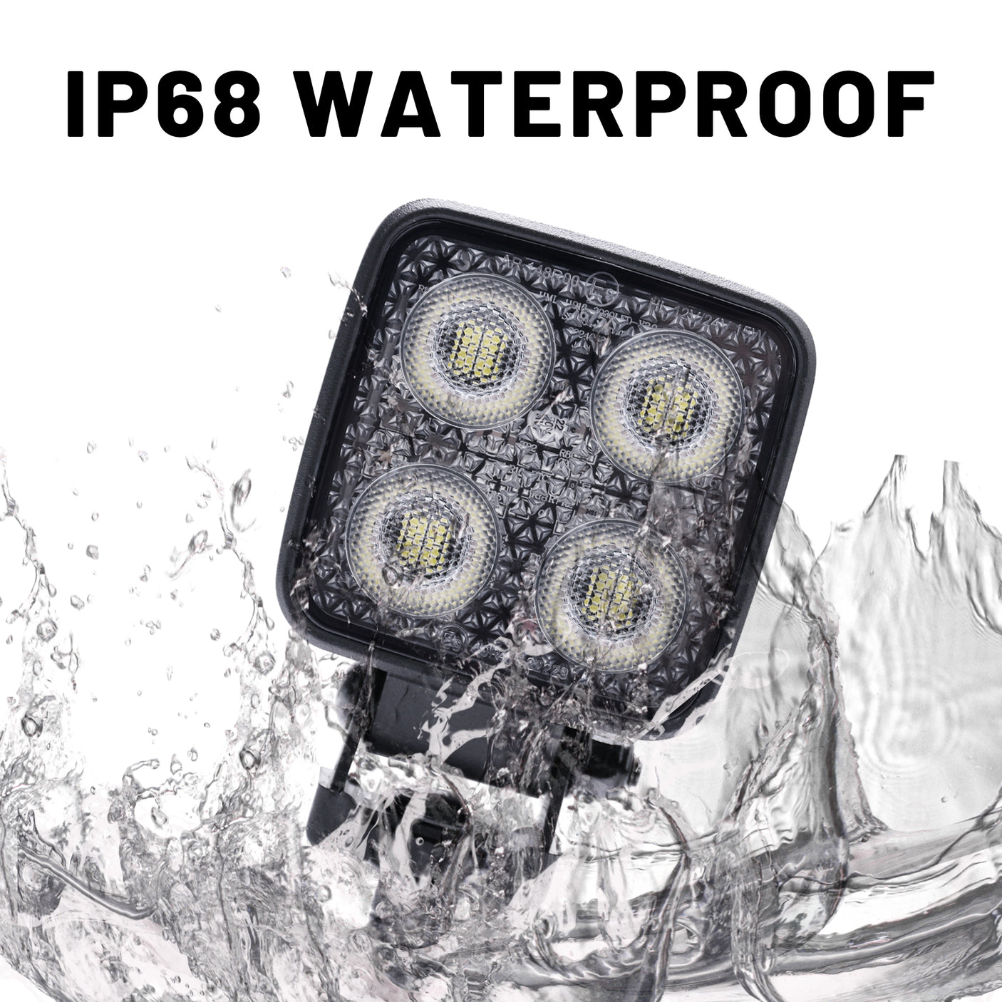 2.8-inch Square LED Work Light Pair, 2976 Lumen Each