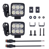 3.3-inch Square LED Work Light Pair, 4700 Lumen Each