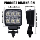 3.3-inch Square LED Work Light Pair, 4700 Lumen Each