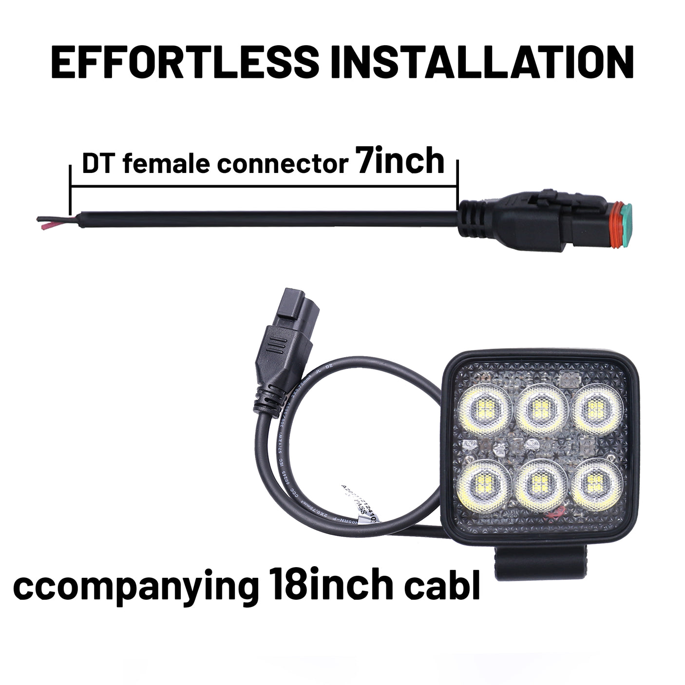 3.3-inch Square LED Work Light Pair, 4700 Lumen Each