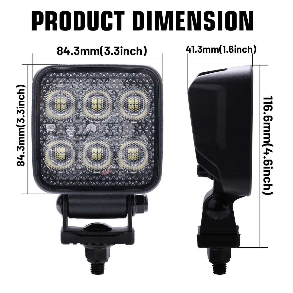 LED Work Light - 3.9-Inch - 6237 Lumen - for trucks, tractors, RVs (View 5)