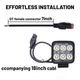 3.9-inch Square LED Work Light Pair, 6237 Lumen Each
