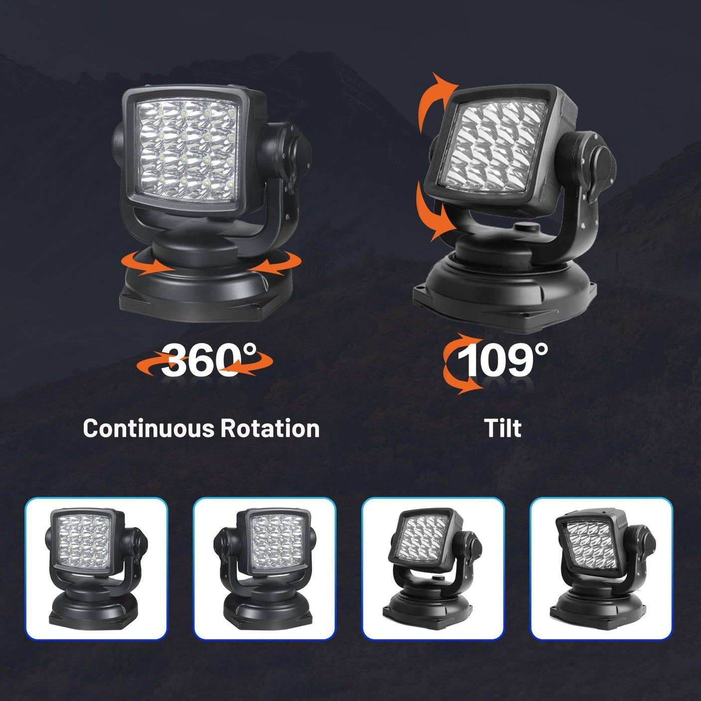 48W 4600 Lumen Wireless Remote Control LED Searchlight